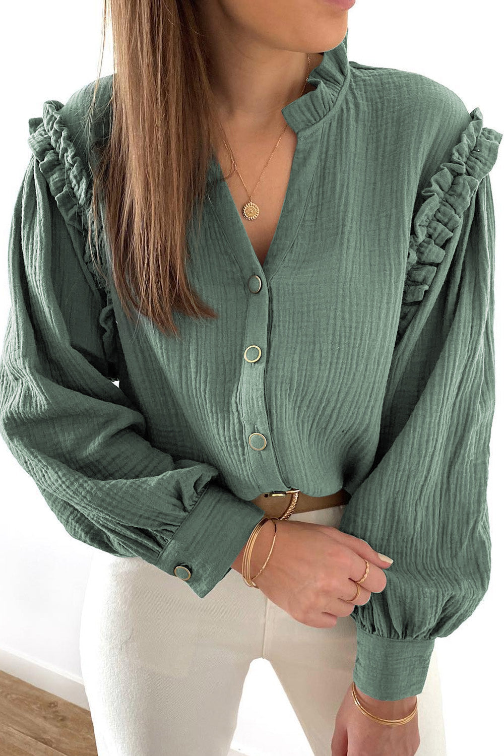 The Mandy Long Sleeve Buttoned Top