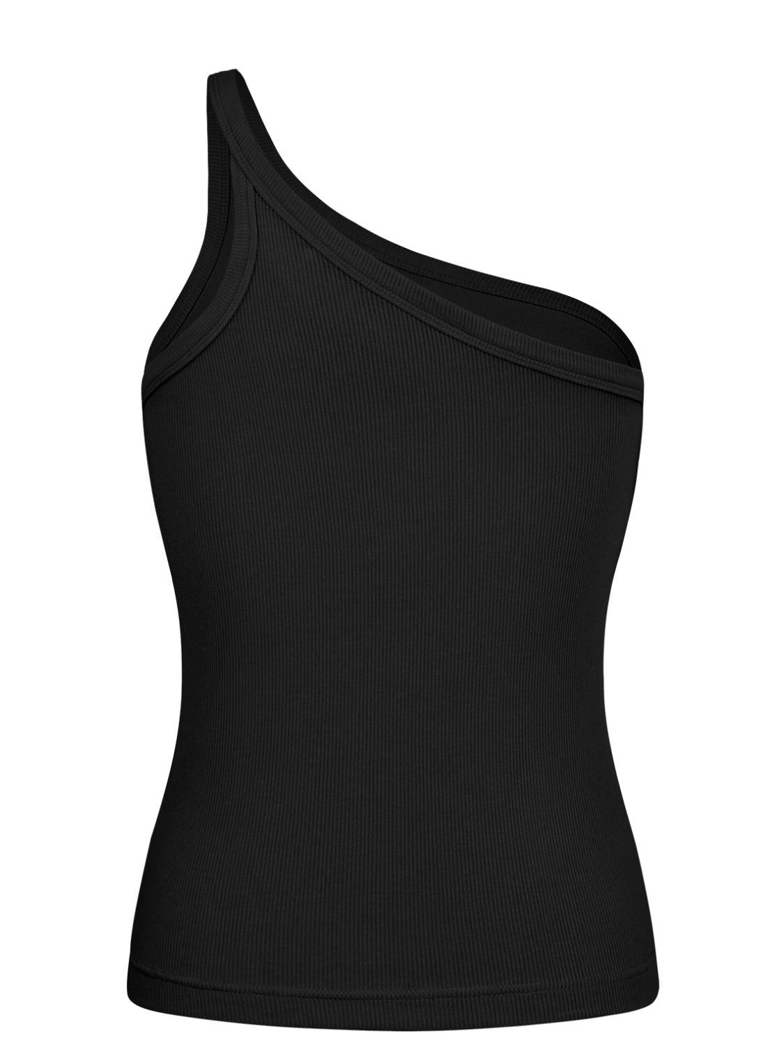 The Fifi Ribbed One-Shoulder Tank