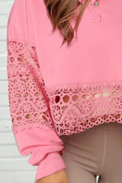 Crochet Snap Button Sweatshirt