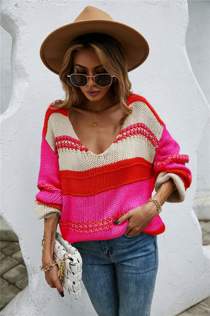The Lacy Color Block Sweater