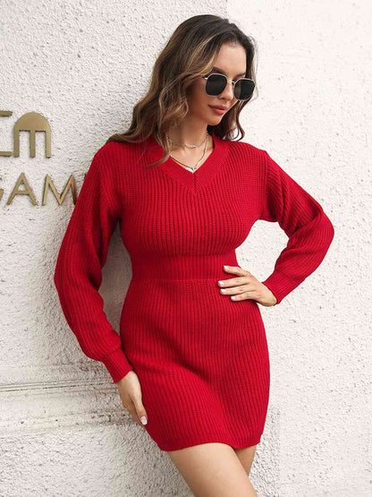 The Yasmine Rib-Knit Sweater Dress
