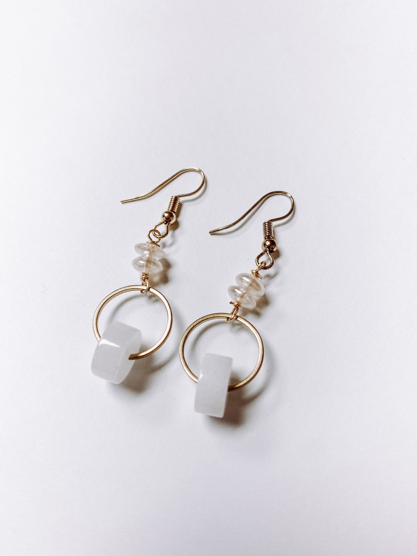Gold Earrings with Pearl Detail