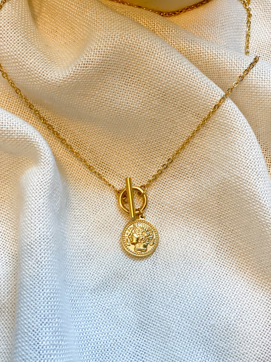 The Gold Face Medallion Necklace