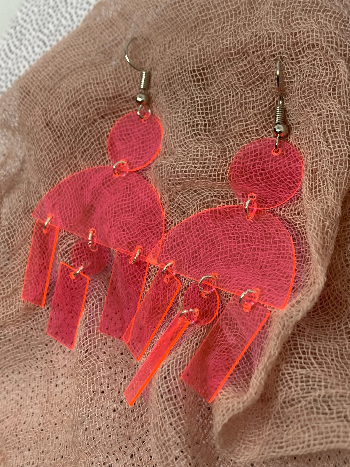 Pink Acrylic Earrings