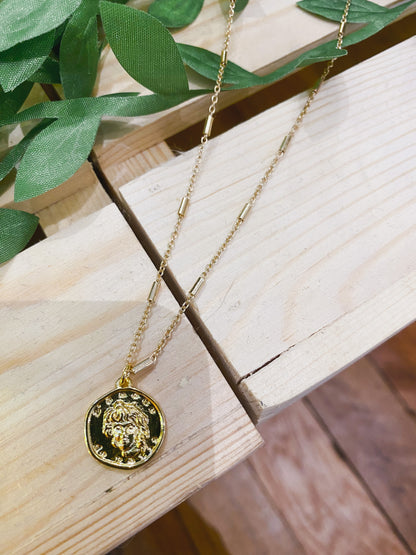 Gold Face Necklace